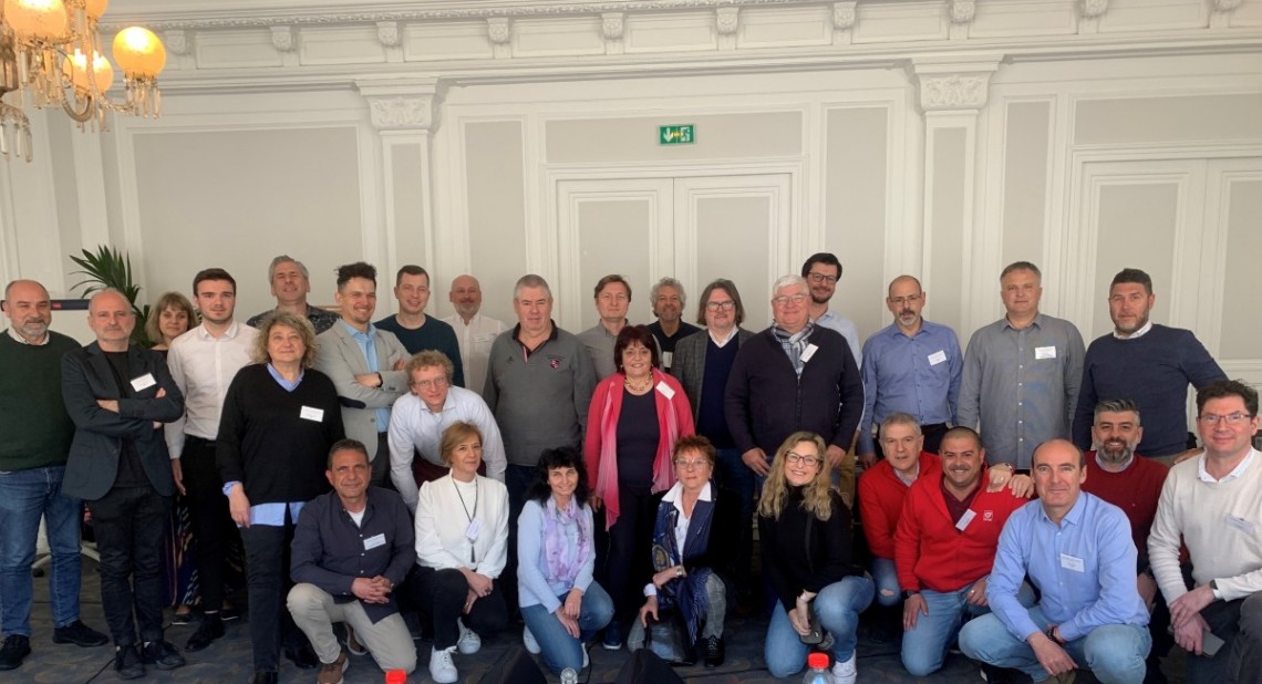 Paris 03.04.2023 - Syndex and LBBa teams with workers representatives from France, Spain, Italy, Poland, Bulgaria, Croatia, Belgium