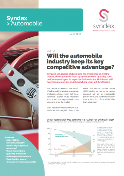 Syndex Automotive n°11 - Will the automobile industry keep its key competitive advantage?